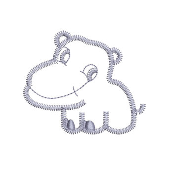 hippo embroidery design