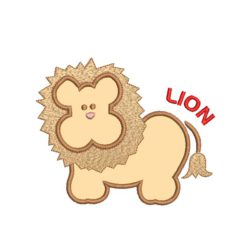 applied design of lion for embroidery machine