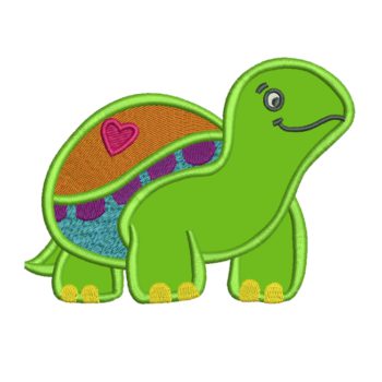 turtle embroidery design - applique - free download