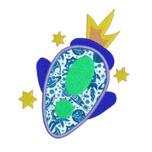 spaceship embroidery design