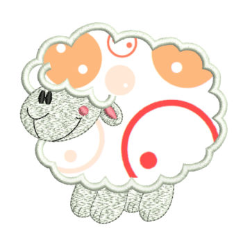 sheep embroidery design - applique