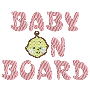 Baby On Board Embroidery design