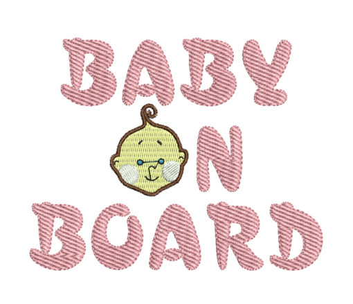 Baby On Board Embroidery design