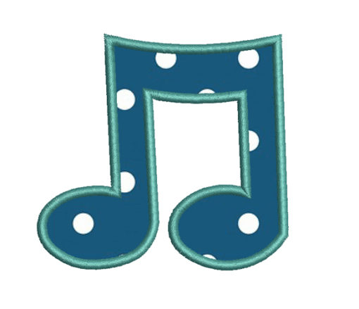 Musical Note Embroidery Design