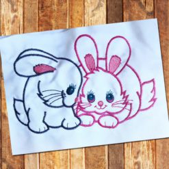 rabbits embroidery design