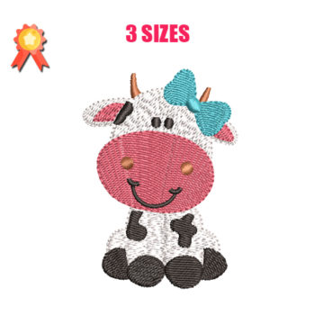 Girl Cow Free Embroidery Design