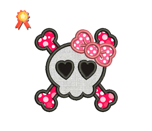 Halloween Skull Applique Embroidery Design