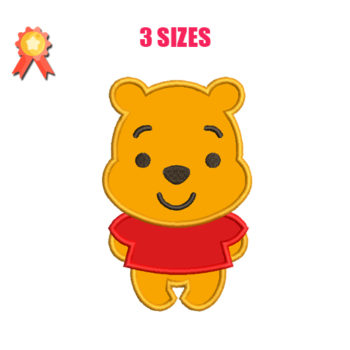 Mini Winnie Pooh Applique Embroidery Design