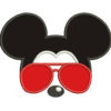 Mickey Mouse With Glasses Applique Embroidery Design