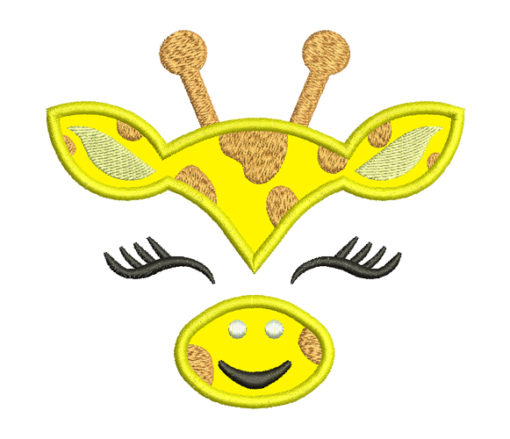 Giraffe Face Applique Embroidery Design