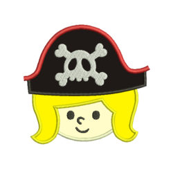 Pirate Boy Applique Embroidery Design