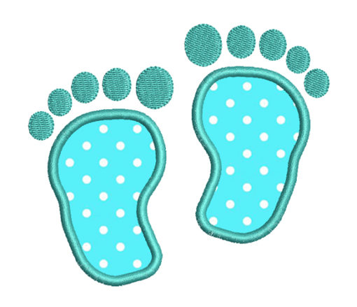Babies Feet Applique Embroidery design