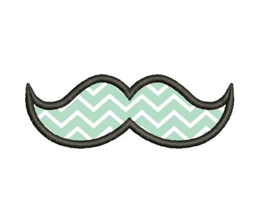 Moustache Applique Embroidery Design