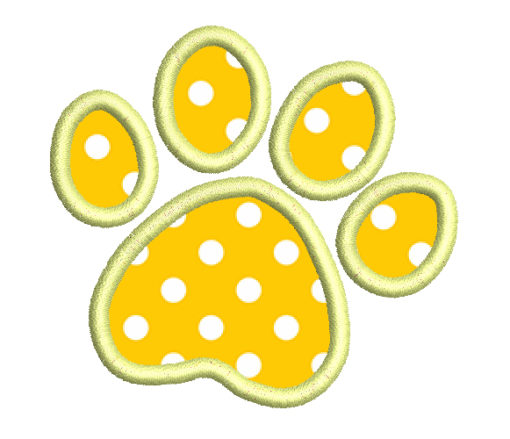 paw print applique embroidery design