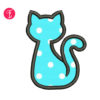 cat applique embroidery design
