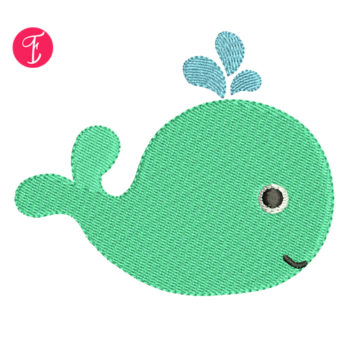 baby whale embroidery design