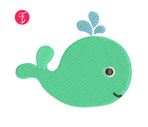 baby whale embroidery design