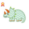 Triceratops applique embroidery design