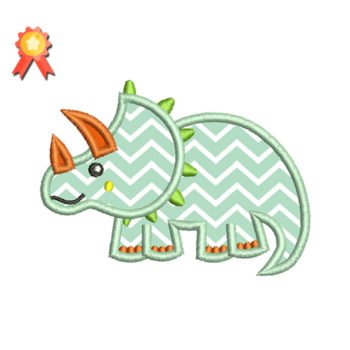 Triceratops applique embroidery design