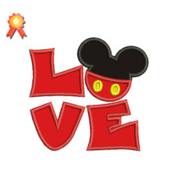 Love Mickey Mouse Machine Embroidery Design