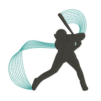 Baseball Player Machine Embroidery Design