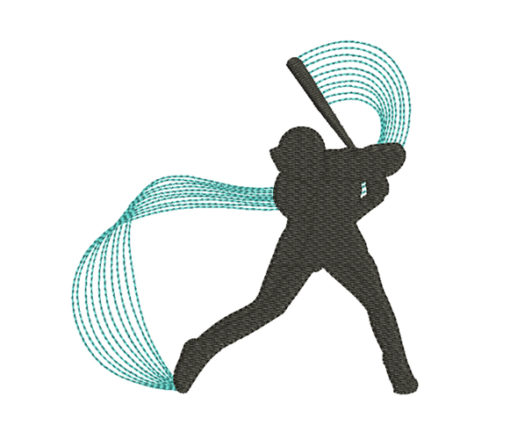 Baseball Player Machine Embroidery Design