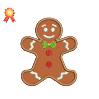 Gingerbread Man Machine Embroidery Design