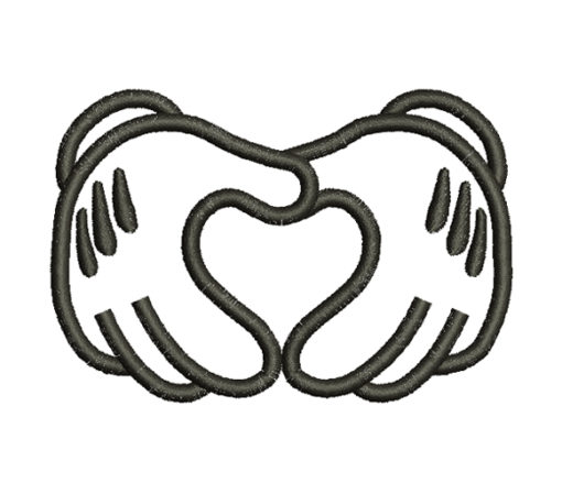 Mickey Mouse Hands Applique Machine Embroidery Design