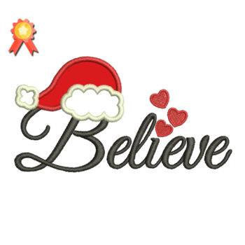 Believe Christmas Machine Embroidery Design