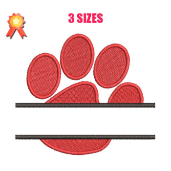 Split Paw Print Machine Embroidery Design