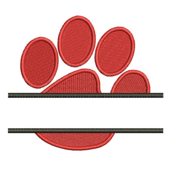 Split Paw Print Machine Embroidery Design