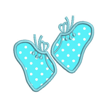 Baby Booties Applique Machine Embroidery Design