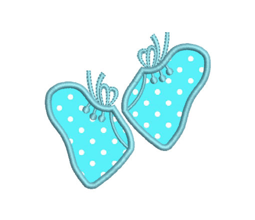 Baby Booties Applique Machine Embroidery Design