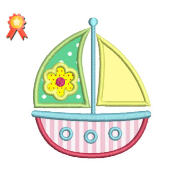 Cute Sailboat Machine Embroidery Design