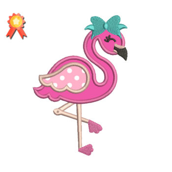 Flamingo Applique Machine Embroidery Design