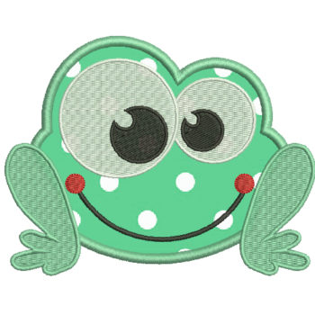 Frog Applique Machine Embroidery Design