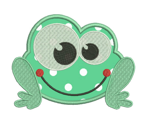 Frog Applique Machine Embroidery Design