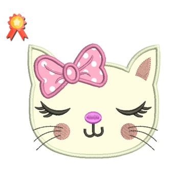 Kitty face Machine Embroidery Design