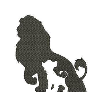 Simba Mufasa Silhouette Machine Embroidery Design