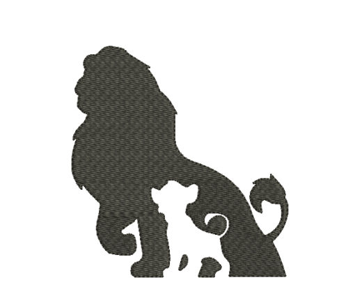 Simba Mufasa Silhouette Machine Embroidery Design