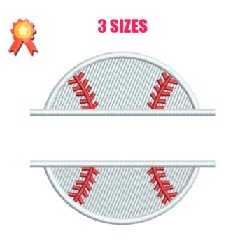 Split Baseball Machine Embroidery Design