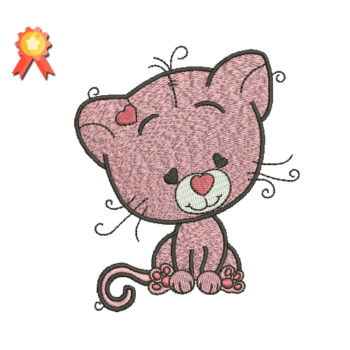 Cute Cat Machine Embroidery Design