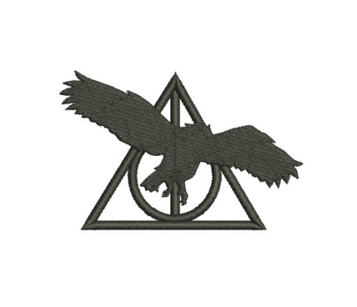 Deathly Hallows Owl Silhouette Machine Embroidery Design