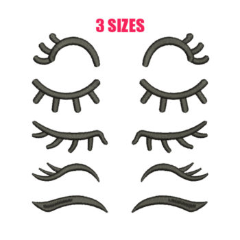 Eyelashes Machine Embroidery Design