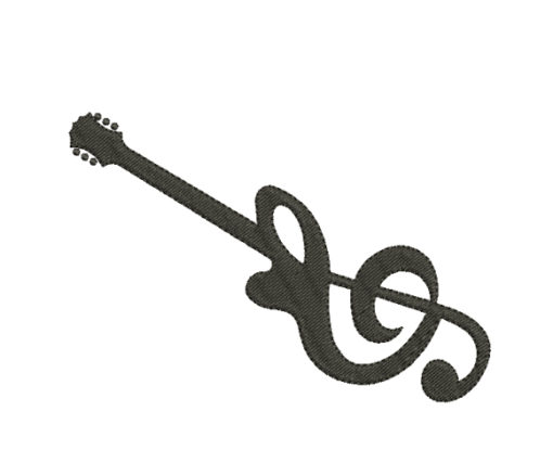 Guitar Machine Embroidery Design