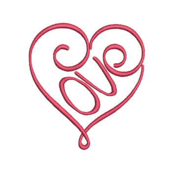 Love Heart Machine Embroidery Design