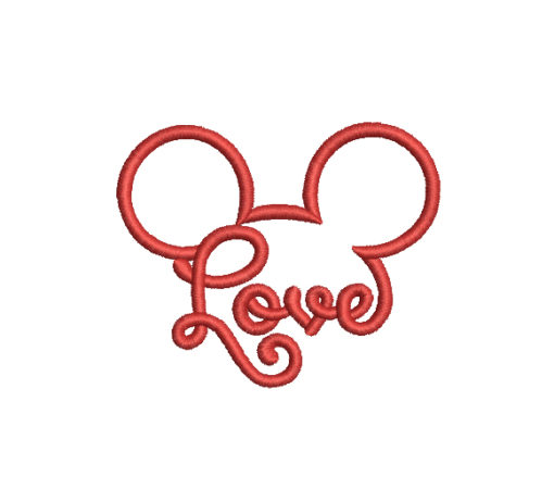 Mickey Love Machine Embroidery Design
