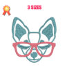 Dog With Glasses Machine Embroidery Design