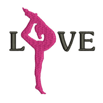 Love Gymnastics Machine Embroidery Design