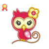 Mini Cute Girl Owl Machine Embroidery Design